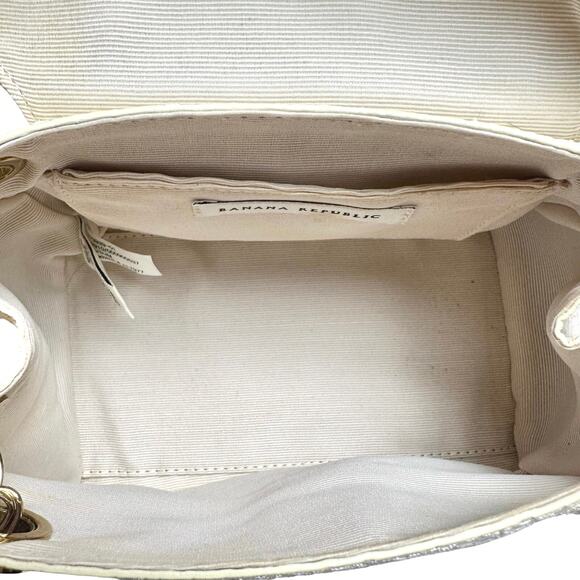 Banana Republic | Women | Vintage Cream Cow Leather Snake Textured Mini Handbag - Picture 12 of 16